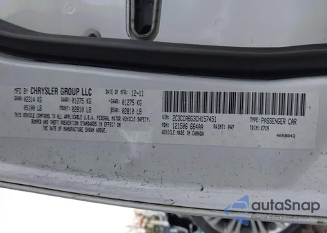 2012 Chrysler 300 S V6 from USA, damaged, VIN 2C3CCABG3CH157451